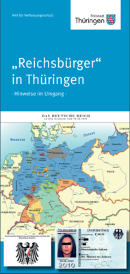 Titelbild des Faltblatts über Reichsbürger, Quelle: Verfassungsschutz Thüringen